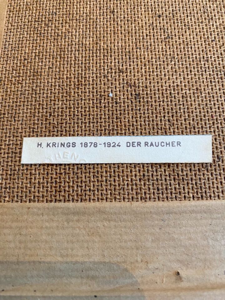 Reproduktion-Kunstdruck Hugo Krings „Der Raucher“ - Vintage in Wetzlar