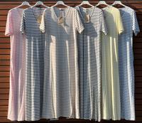 Aktionpreis Baumwolle Maxi Kleid Gestreifte Seitentaschen Schlitz Rheinland-Pfalz - Mainz Vorschau