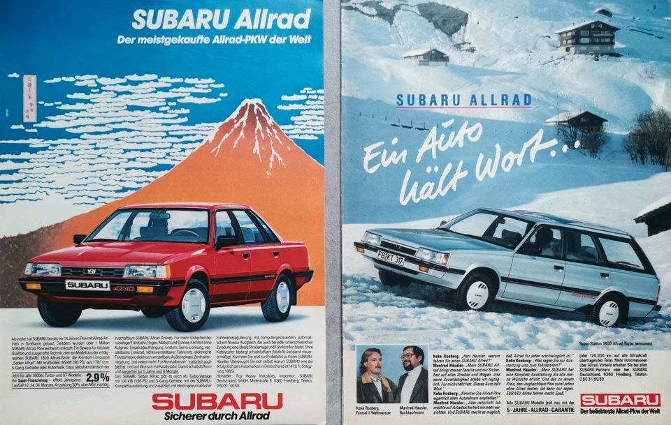 Subaru L1800 Reklame Berichte 4WD Turbo Station Coupe Leone 3 in Hanau