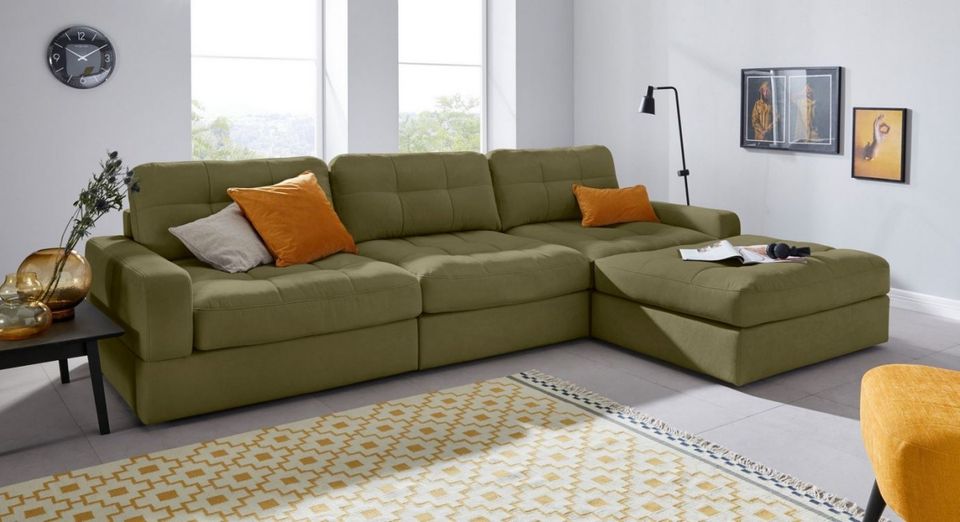 BIG Ecksofa 315x105cm ⭐ Olive Grün Soft Clean PUR-Schaum Fenya in Köln