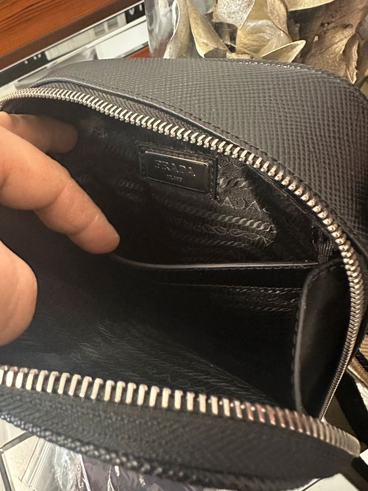 Prada Black Shoulder Bag With Embossed Logo in Berlin