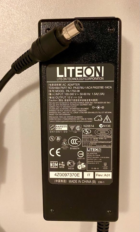 Laptop Netzteil LITEON  PA-1750-08 Toshiba 15V  5A  75W in Soest