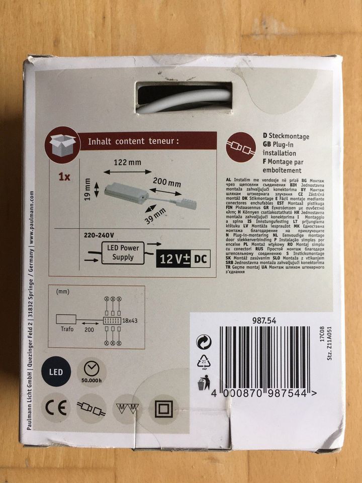 Paulmann LED Trafo * neu * Netzteil 12W 230/12V * 987.54 in Einbeck