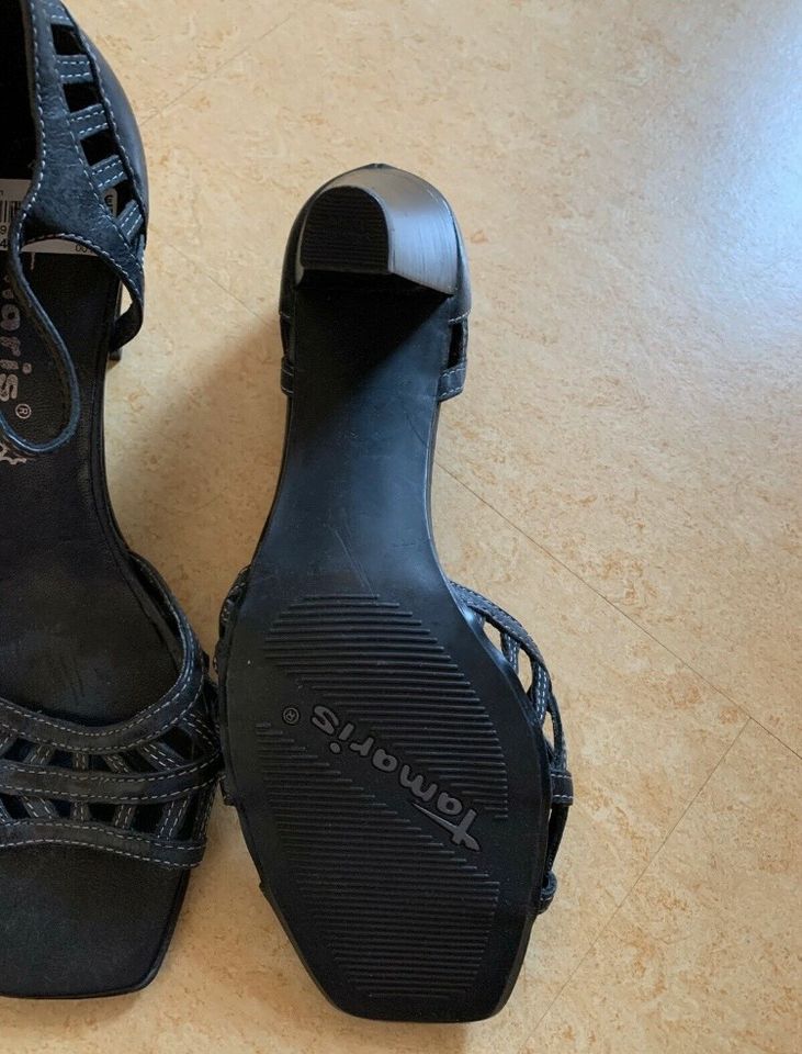 Tamaris Sandalen Schuhe Gr 40 neu Leder schwarz in Fürth