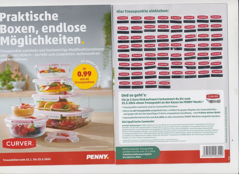 1 volles Heft PennyTreuepunkte CURVER Multiboxen Versand möglich in Wittislingen