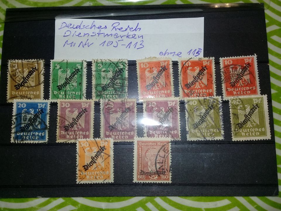 Briefmarken Deutsches R.1924 Mi-Nr.105-113 gestempelt. WZ in Düsseldorf