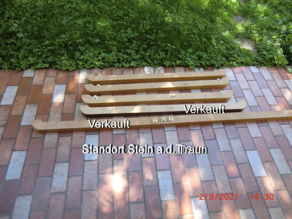 3 Gardinenstangen Gardinia Länge 1,60 cm Holz 50/60ger Jahre in Stein an der Traun