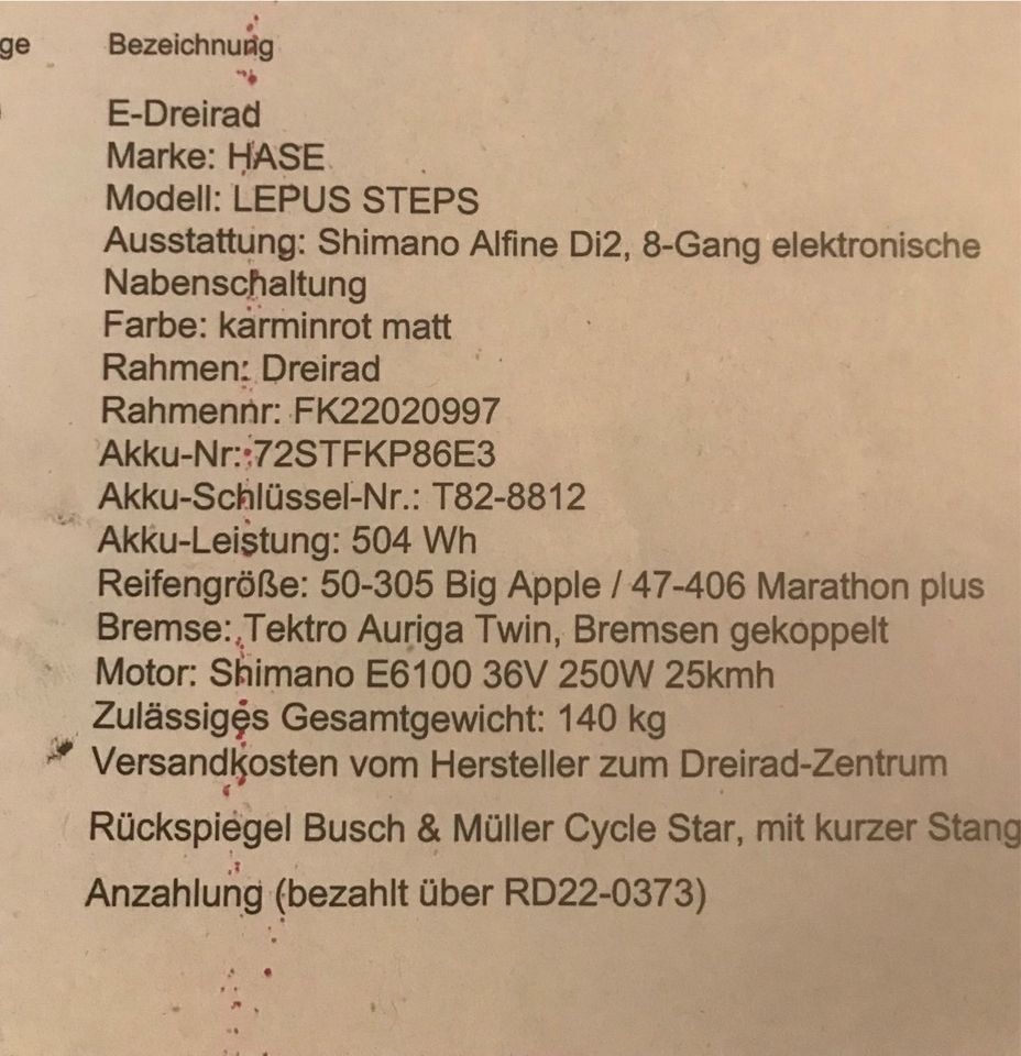 Shimano "Alfine Di2" Gangschaltung und Motor für E-Bike in Hamburg