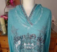 TREDY Langarmshirt Sommer-Hoodie mintgrün mit Glitzer - Gr. 38 Dithmarschen - Heide Vorschau