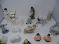 16 Porzellan Keramik Figuren Katze Hund Elefant Retro Vintage Hadern - Blumenau Vorschau