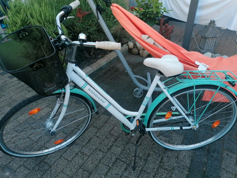 Zündapp Hollandrad Damen Fahrrad weiß türkis + Korb City Cruiser in Saarbrücken