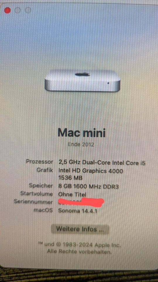 Apple mac Mini, 512gb SSD, 8gb RAM und macos14 in Bad Oldesloe