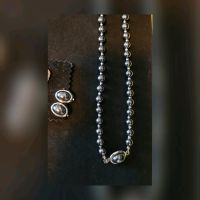 Schmuckset Modeschmuck Silber Kette Ohrringe Clips Anthrazit Bayern - Würzburg Vorschau