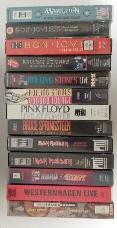 VHS-Videos: Rolling Stones,Iron Maiden,Pink Floyd,Scorpions u.a. in Wangelnstedt