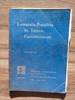 Ersatzteil Preisliste für DDR Simson Kleinfahrzeuge Sachsen-Anhalt - Harzgerode Vorschau