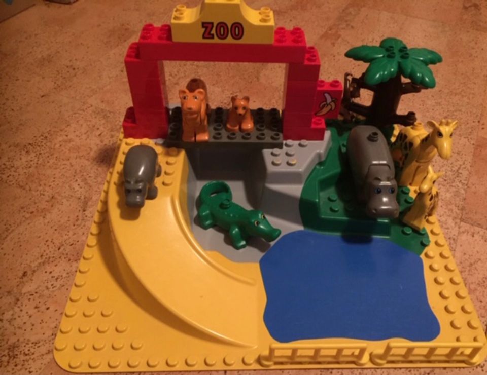 Zoo Lego Duplo 3D Platte Krokodil Giraffen Nilpferde Löwe Vintage in Kempen