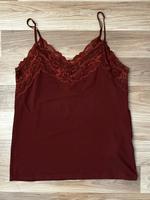 Spitzentop Shirt V-Ausschnitt Vero Moda Rot Burgundy S 36 Nordrhein-Westfalen - Niederkassel Vorschau