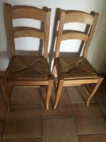 Holzstühle - 2 Stück mit Bast Bayern - Eitting Vorschau