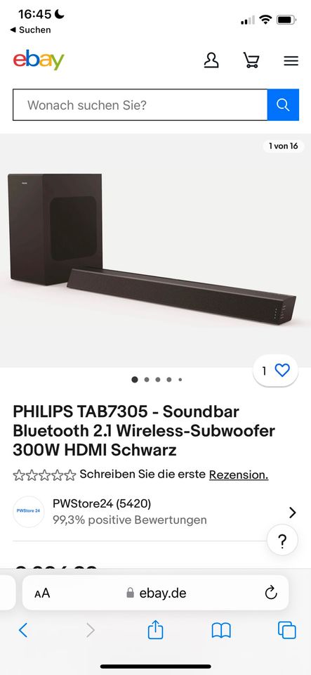 philips soundbar speaker Tab7305/10 längliche musik Stereo anlage in Rendsburg