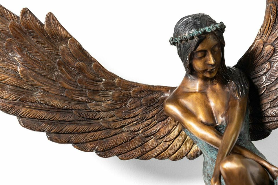 Bronze Skulptur Figur Modernist Akt Engel Angel Dekoration Flügel in Lage