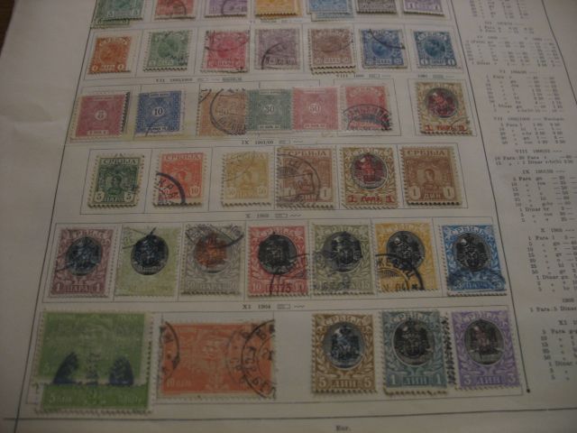 Briefmarkensammlung Serbien und Jugoslawien  auf alten Blätter in Konstanz