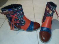 Ethno Hippie Boots Stiefeletten braun-bunt-orange-blau knöchelhoc Niedersachsen - Isenbüttel Vorschau