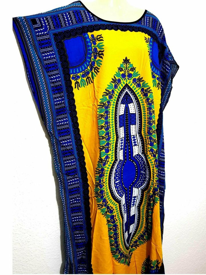 Maxikleid Kaftan Kleid Strandkleid Kimonoärmel Dashiki Free Size in Laubach