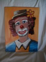 Bild Gemälde Clown Unikat Original Öl auf Leinwand 30x40cm Nordrhein-Westfalen - Mönchengladbach Vorschau