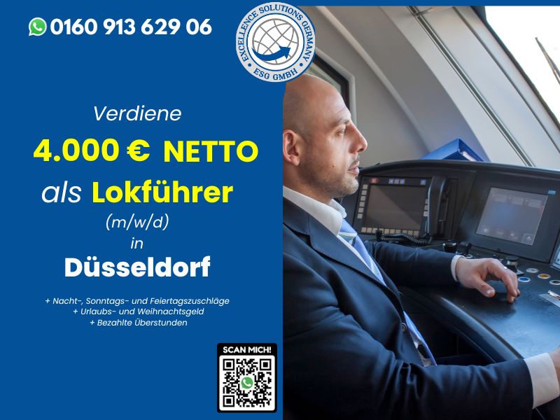 Triebfahrzeugführer / Lokführer 4.000 € NETTO in Düsseldorf m/w/d in Wuppertal