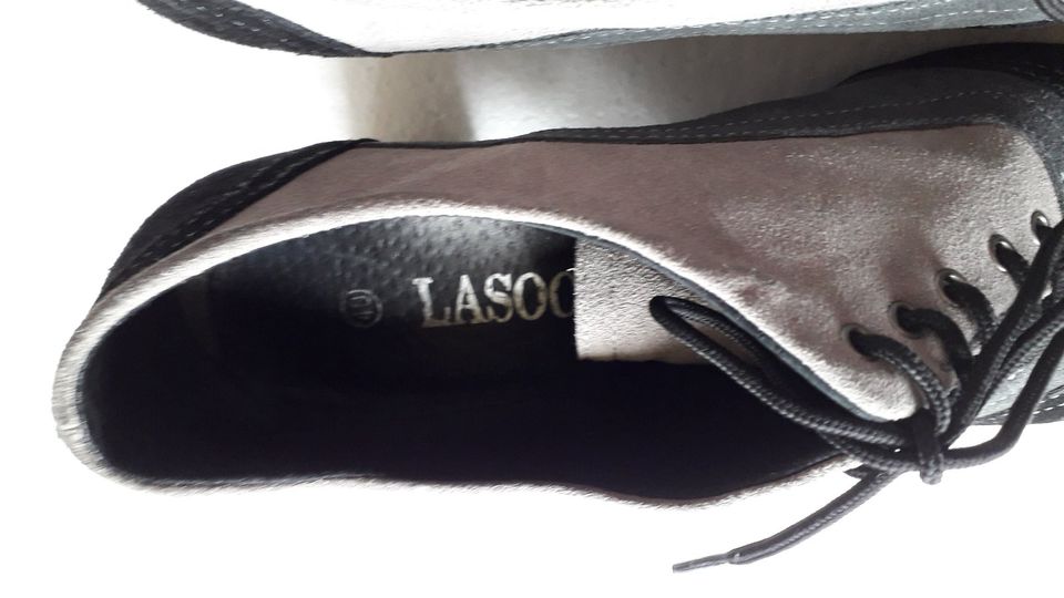 Superbequeme Lasocki Stiefeletten Gr.40 Echtleder grau-schwarz in Essen