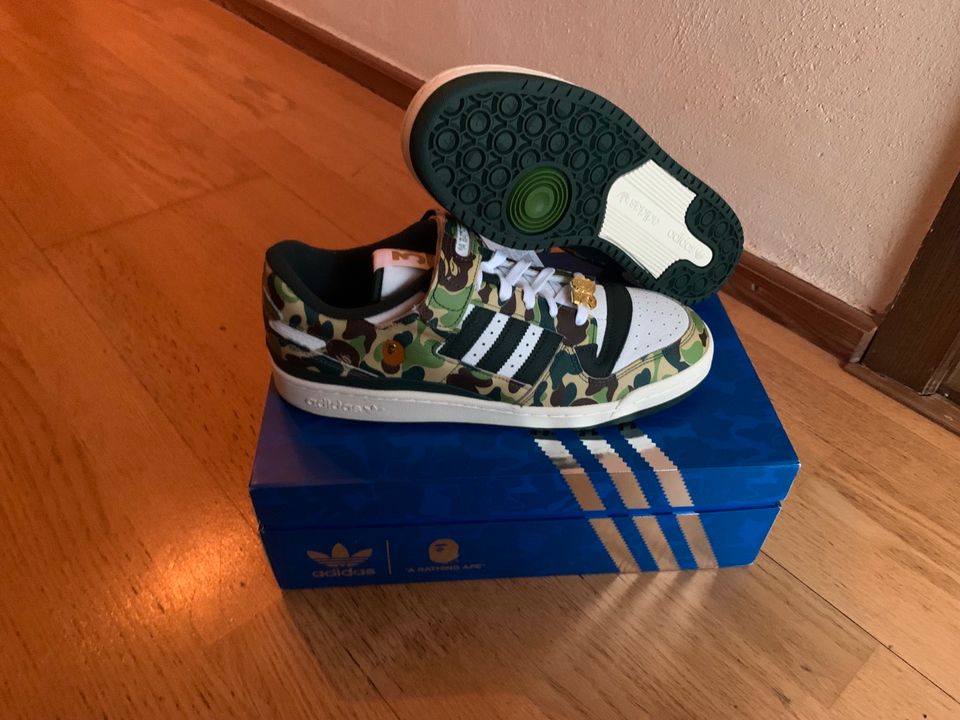 Adidas Forum Low x Bape Green Camo EU46 DS 30th Anniversary in Saalfeld (Saale)