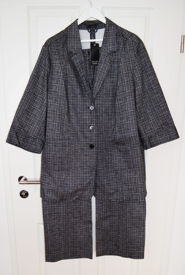 stylischer 3/4 Arm Blazer + Hose als Anzug gemustert MIM NEU 52 in Erkelenz