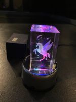 3D Glasfigur Einhorn mit drehendem Leuchtsockel • Licht Deko NEU Sachsen - Zwenkau Vorschau