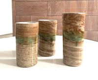 3 Vasen, Keramik, handgetöpfert, Holz-Stein-Look, Seegrün Düsseldorf - Bilk Vorschau