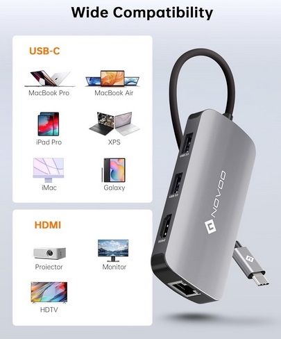 Novoo R7 Pro Usb C Hub Macbook Pro Air Ipad Hdmi Ehternet Galaxy in Berlin