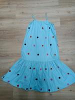 ICHI Trägerkleid hellblau mit bunten Punkten Baden-Württemberg - Freiburg im Breisgau Vorschau