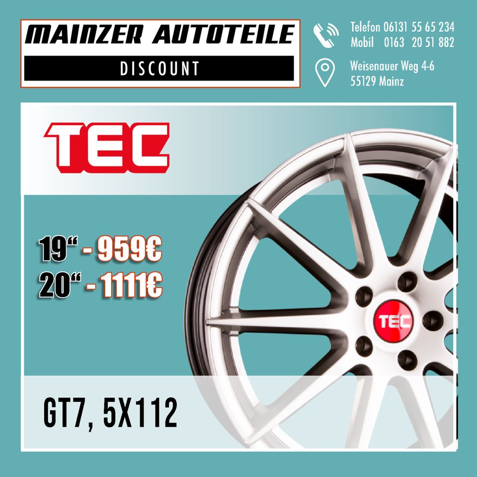 Alufelgen Tec Speedwheels 5x112 18 19 20 Zoll VW AUDI MERCEDES in Mainz