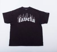 FAVELA T-Shirt Herren Gr. XS Schwarz Flammenmuster Street Hip Thüringen - Harth-Pöllnitz Vorschau