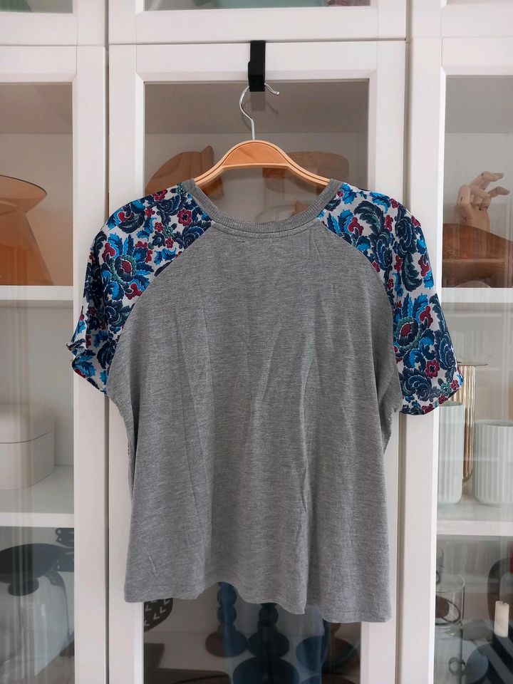 Zara T-Shirt Muster gemustert Boxy Kastig Paisley Patchwork grau in Essen-West