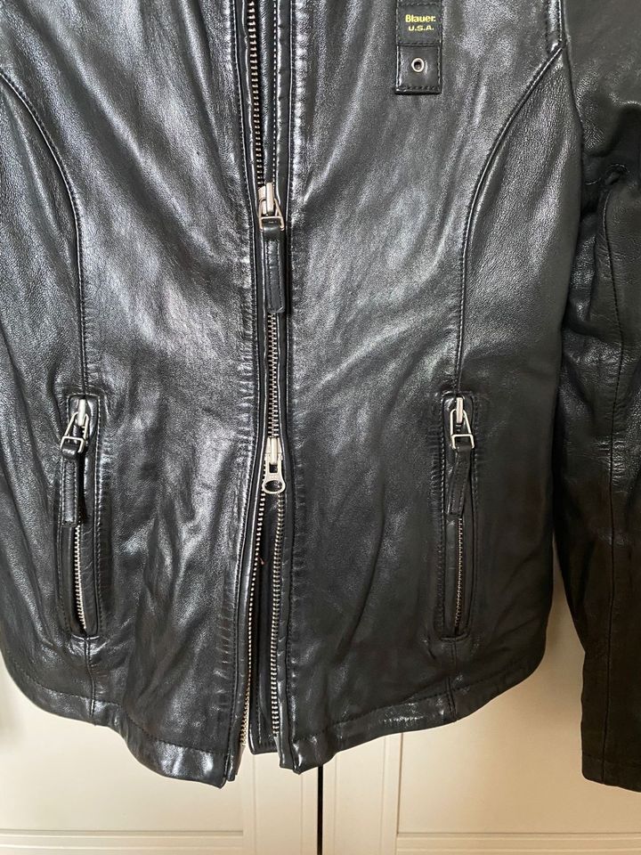 Blauer USA Bikerjacke Lederjacke in Stuttgart