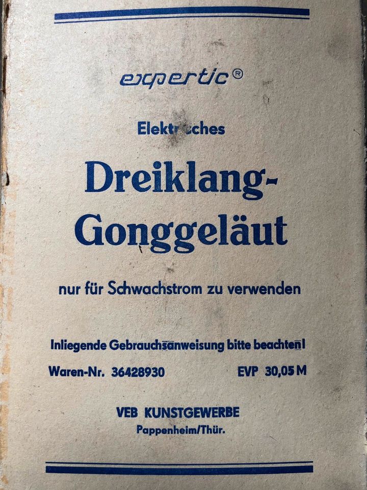 Elektr. Dreiklang Gonggeläut Expertic DDR Türklingel OVP in Zerbst (Anhalt)