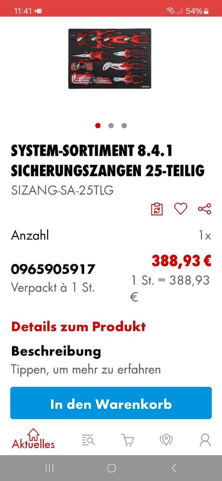 Würth Zangensortiment NEU 25tlg. Neupreis 385€ in Illertissen