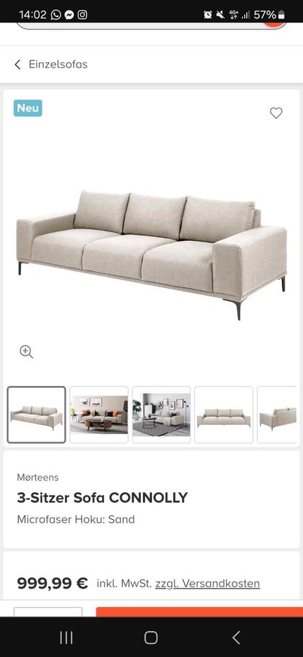 Home 24 Sofa Couch CONNELLY/ neuwertig in Köln
