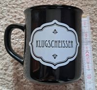 Schwarze Tasse mit weißem Schriftzug "Klugscheißer" Königs Wusterhausen - Wildau Vorschau
