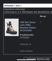 1460 Rick Owens Leder DMXL Megalace Plateau Schnürstiefel Münster (Westfalen) - Centrum Vorschau