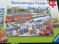 Ravensburger Puzzle 2 x 24 Teile ab 4 Jahre  - Trubel am Bahnhof Thüringen - Erfurt Vorschau