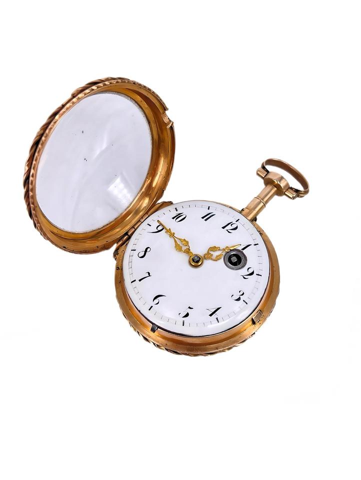 Feine Spindel Taschenuhr Charles Le Roy Paris 18k Gold 38mm in Obernzenn