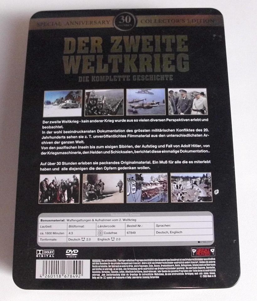 30 Stunden: Der 2. Weltkrieg komplett (Metallbox mit 6 DVDs) in Wathlingen