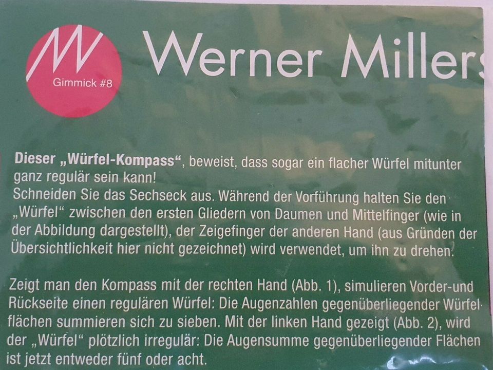 Zaubertrick mit Würfel, Würfelkompass Werner Miller in Heilsbronn