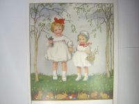 Retro Postkarte Ostern Nostalgie Bild Kinder Blumen 14,8 x 10,5 c Rheinland-Pfalz - Fischbach Vorschau